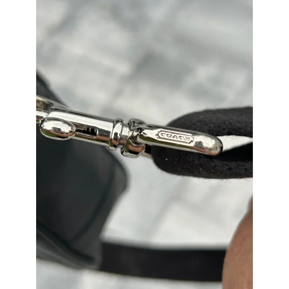 Coach Black Pebble Leather Commuter Laptop Bag Briefcase Unisex Crossbody